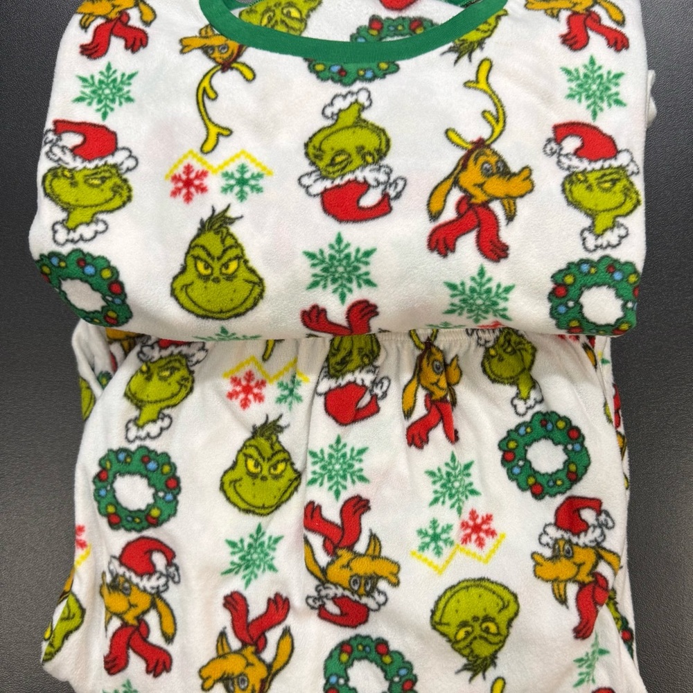 Holiday Grinch Pajamas - Green and White